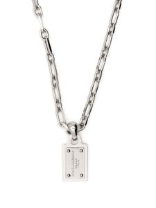 Dolce & Gabbana collier chaine à pendentif logo - Argent