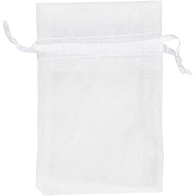 Creativ Company Organza zakjes, afm 7x10 cm, wit, 10 stuk/ 1 doos