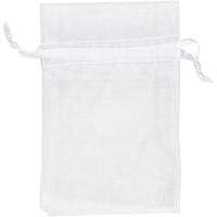 Creativ Company Organza zakjes, afm 7x10 cm, wit, 10 stuk/ 1 doos