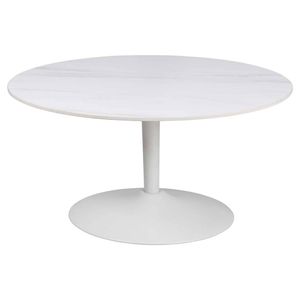 Mitol salontafel Ø90cm keramiek wit.