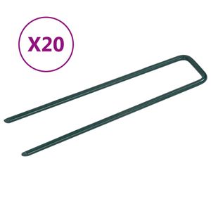 VidaXL Kunstgraspennen 20 st u-vormig ijzer