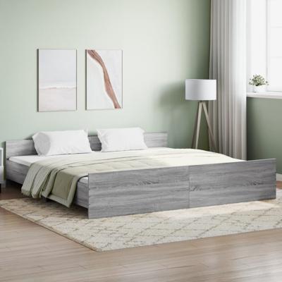 Bedframe met hoofd- en voeteneinde grijs sonoma 180x200 cm