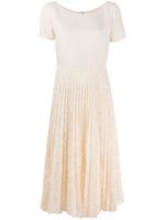 Valentino Garavani robe mi-longue à empiècement plissé - Tons neutres Valentino Garavani robe mi-longue à empiècement plissé - Tons neutres