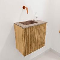Toiletmeubel Mondiaz Joya Dlux | 40 cm | Meubelkleur Oak | Faye wastafel Arena Wasbak Links | Zonder kraangat(en) Toiletmeubel Mondiaz Joya Dlux | 40 cm | Meubelkleur Oak | Faye wastafel Arena Wasbak Links | Zonder kraangat(en)