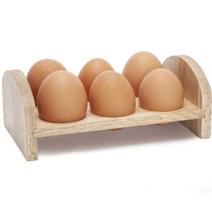 Ei rekje/houder van hout voor 6 eieren 17 x 10 cm - Opbergkisten