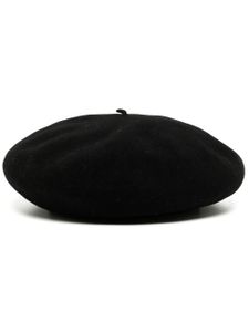 CHANEL Pre-Owned béret en laine à logo brodé (1998) - Noir