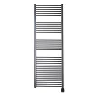 Sanicare elektrische design radiator 60x172 gunmetal met Bluetooth en thermostaat rechts zwart