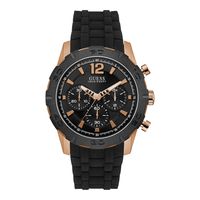 Horlogeband Guess W0864G2 Rubber Zwart 24mm
