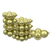 60x stuks glazen kerstballen salie groen (oasis) 6, 8 en 10 cm mat/glans