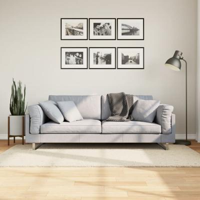 VidaXL Vloerkleed pamplona shaggy hoogpolig modern 80x150 cm crème