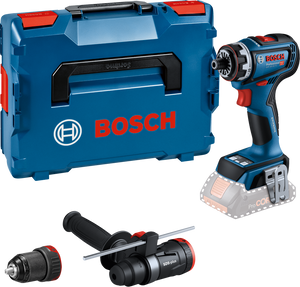 Bosch Blauw GSR 18V-90 FC Accuboormachine 18V | Zonder accu&apos;s en lader L-Boxx + GFA 18-M en GFA 18-H - 06019K6204