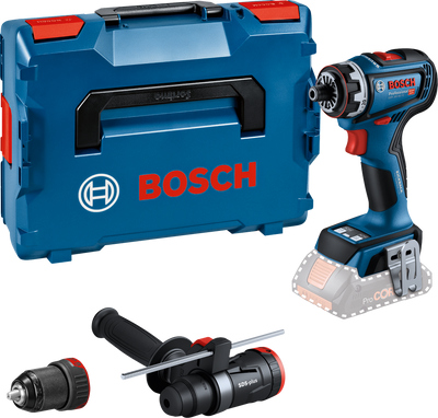 Bosch Blauw GSR 18V-90 FC Accuboormachine 18V | Zonder accu&apos;s en lader L-Boxx + GFA 18-M en GFA 18-H - 06019K6204