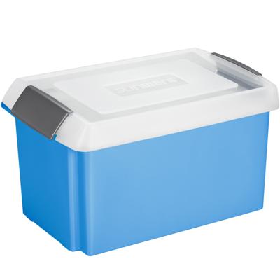 Sunware opslagbox - 51 liter - blauw - 59 x 39 x 29 cm - met afsluitbare extra hoge deksel Sunware opslagbox - 51 liter - blauw - 59 x 39 x 29 cm - met afsluitbare extra hoge deksel