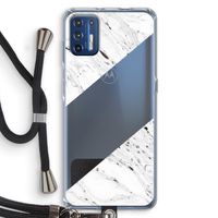 Biggest stripe: Motorola Moto G9 Plus Transparant Hoesje met koord