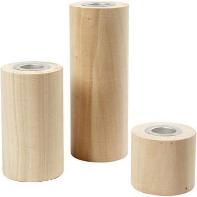 Creativ Company Kandelaars, h: 14,5+9+6,5 cm, gatgrootte 2,3 cm, 3 stuk/ 1 doos