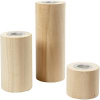 Creativ Company Kandelaars, h: 14,5+9+6,5 cm, gatgrootte 2,3 cm, 3 stuk/ 1 doos