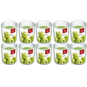 Trend Candles Geurkaars - 10x - in glas - Appel aroma - 25 branduren - 7 x 8 cm