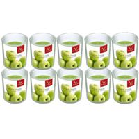 Trend Candles Geurkaars - 10x - in glas - Appel aroma - 25 branduren - 7 x 8 cm - thumbnail