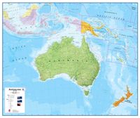 Wandkaart - Magneetbord Australasia - Australië, Nieuw Zeeland en deel Oceanië, 120 x 100 cm | Maps International - thumbnail