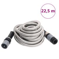 VidaXL Tuinslang met sproeikop 0,6&apos;&apos; 22,5 m roestvrij staal zilver