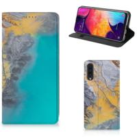 Samsung Galaxy A50 | Standcase | Marble Blue Gold