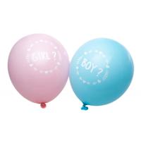 Chaks Baby Gender Reveal ballonnen - 6x stuks - roze/blauw - Boy or Girl - 27 cm