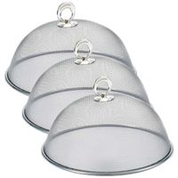 3x stuks vliegenkap/voedselkap voor voedsel zilver van metaal 25 cm   -