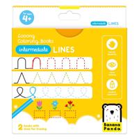 Banana Panda - kleurboekje klaar om gevorderde lijnen te overtrekken