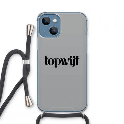 Topwijf Grijs Zwart: iPhone 13 mini Transparant Hoesje met koord