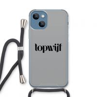 Topwijf Grijs Zwart: iPhone 13 mini Transparant Hoesje met koord