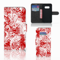 Telefoonhoesje met Naam Samsung Galaxy S10e Angel Skull Rood