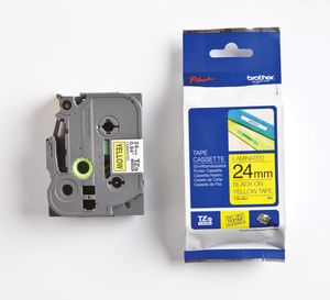 Brother TZe tape voor P-Touch 24 mm, zwart op geel
