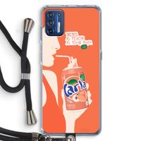 Peach please!: Motorola Moto G9 Plus Transparant Hoesje met koord