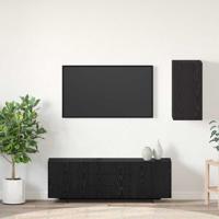 Wand TV-kast Wandgemonteerd Zwart eiken Bewerkt hout