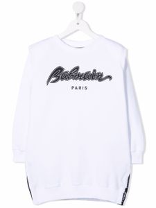 Balmain Kids robe en coton à logo imprimé - Noir