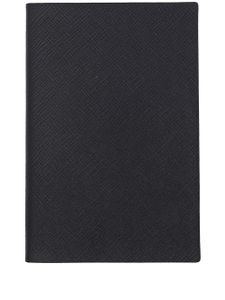 Smythson carnet en cuir grainé - Bleu