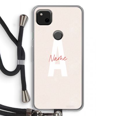 Strawberry Milkshake: Pixel 4a Transparant Hoesje met koord