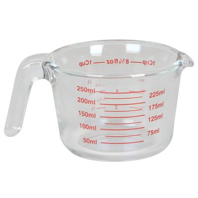Keuken maatbeker/mengbeker - glas - transparant - 250 ml - schenktuit