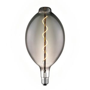 Edison Vintage LED filament lichtbron Carbon - Rook - Ovaal - Retro LED lamp - 18/18/33cm - geschikt voor E27 fitting - Dimbaar - 4W 100lm 1800K - warm wit licht