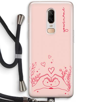 Love is in the air: OnePlus 6 Transparant Hoesje met koord
