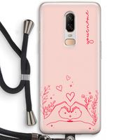 Love is in the air: OnePlus 6 Transparant Hoesje met koord
