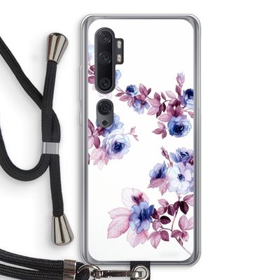 Waterverf bloemen: Xiaomi Mi Note 10 Transparant Hoesje met koord