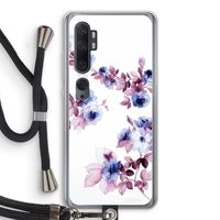 Waterverf bloemen: Xiaomi Mi Note 10 Transparant Hoesje met koord