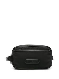 TOM FORD trousse de toilette en cuir à patch logo - Noir