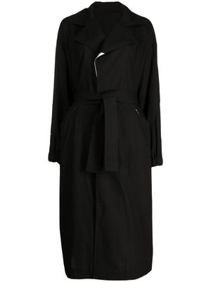 Yohji Yamamoto trench à taille ceinturée - Noir