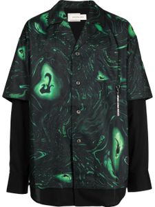 Feng Chen Wang chemise superposé à imprimé spirale - Vert