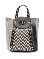 Zanellato sac cabas à motif zigzag - Noir