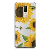 Sunflower and bees: OnePlus 6 Transparant Hoesje