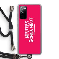 Neuters (roze): Samsung Galaxy S20 FE / S20 FE 5G Transparant Hoesje met koord