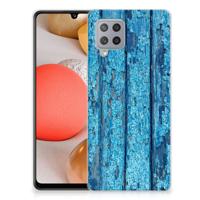 Samsung Galaxy A42 | Bumper Hoesje | Wood Blue